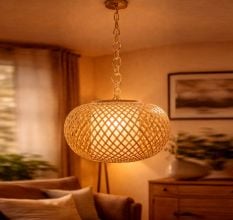 Handmade Bamboo Dome Pendant Lamp Shade